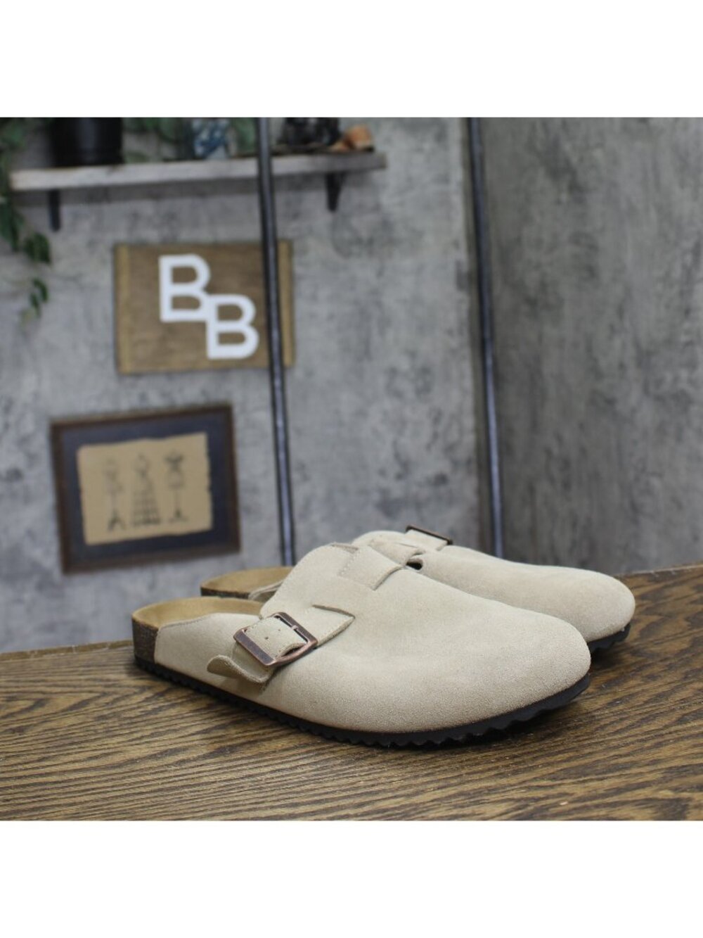 Goodfellow & Co Men's Oswald Clog Slip-On with Buckle 94504662 Taupe Brown 9